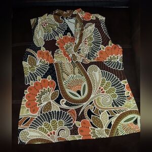 Paisley inspired Floral Sleeveless Top